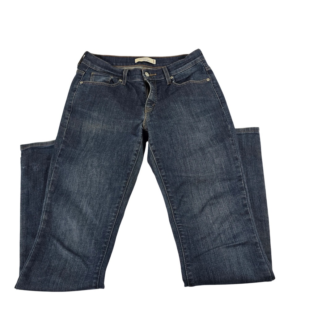 Levis 515 Bootcut Jeans Womens 6 Long Dark Wash Denim Stretch 13845